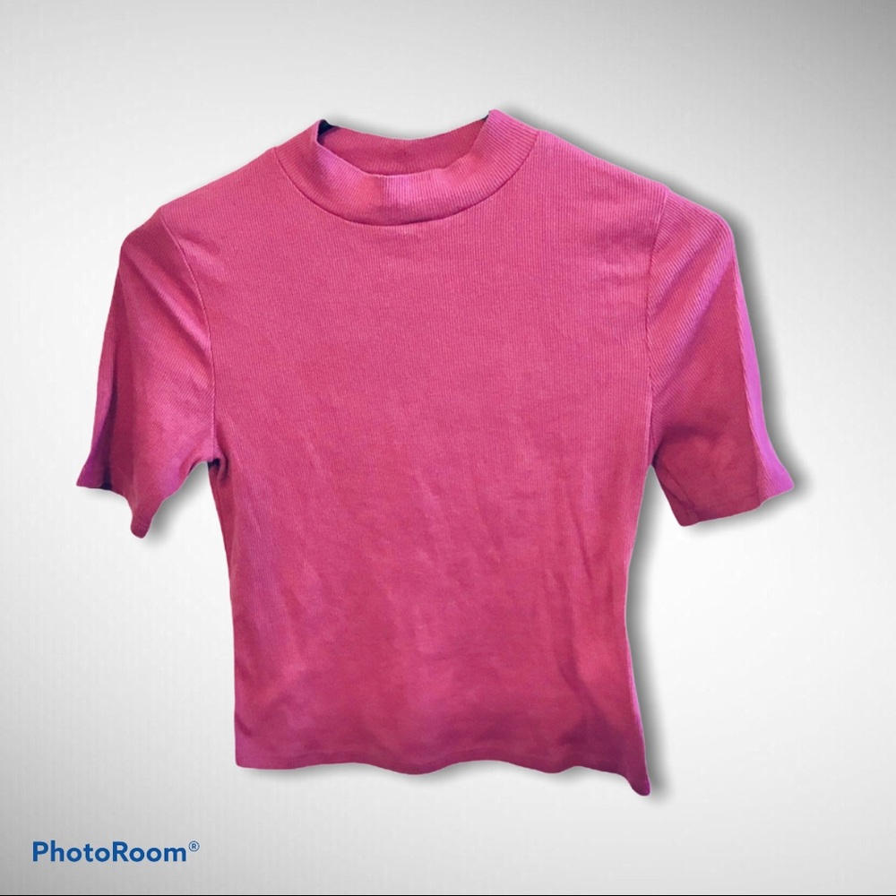 Wild Fable Mock Neck Pink Crop Top